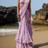 Lavender Floral Printed Saree