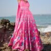 Off White Floral Printed Anarkali