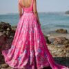 Off White Floral Printed Anarkali - Image 3