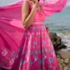 Off White Floral Printed Anarkali - Image 2