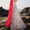 Off White Floral Printed Anarkali - Image 4