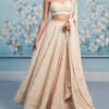 Golden Cream Thread Embroidered Lehenga