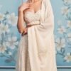 Golden Cream Thread Embroidered Lehenga - Image 2