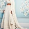 Off White Thread Embroidered Lehenga