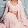 Blush Pink Thread Embroidered Lehenga - Image 2