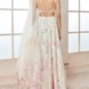 Off White and Pink Floral Printed Lehenga - Image 4