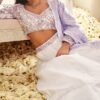 White and Lavender Floral Printed Lehenga - Image 4