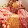 Yellow Multicolor Floral Printed Lehenga - Image 3