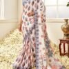 White Multicolor Floral Printed Saree - Image 2