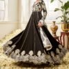 Black and White Floral Printed Anarkali - Image 4