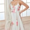Off White and Pink Floral Anarkali - Image 2