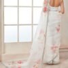White and Red Floral Organza Saree - Image 4