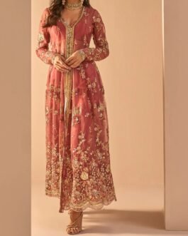 Coral Embroidered Jacket Suit