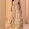 Grey Embroidered Anarkali Style Sharara - Image 2
