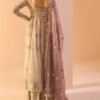 Grey Embroidered Anarkali Style Sharara - Image 4