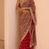 Red Embroidered Gharara Saree