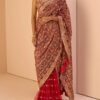 Red Embroidered Gharara Saree - Image 2