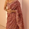 Red Embroidered Gharara Saree - Image 2