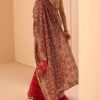 Red Embroidered Gharara Saree - Image 4