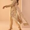 Golden Beige Embroidered Crop Jacket Set - Image 4