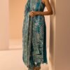 Dark Teal Embroidered Straight Suit - Image 3