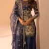 Blue Embroidered Sharara Suit