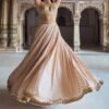 Nude and Gold Embroidered Lehenga - Image 3