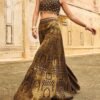 Black and Gold Embroidered Pant Set