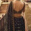 Black and Gold Embroidered Lehenga - Image 4