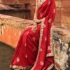 Purple Embroidered Brocade Saree - Image 2