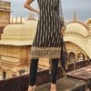 Black and Gold Hand Embroidered Straight Suit