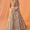 Light Sage White Floral Printed Lehenga