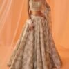 Light Sage White Floral Printed Lehenga - Image 2