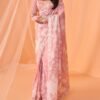 Peach White Floral Printed Saree - Image 2