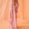 Peach White Floral Printed Saree - Image 4