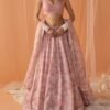 Peach White Floral Printed Lehenga