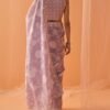 Dusty Lilac White Floral Printed Saree - Image 4