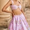 Light Purple Embellished Velvet Lehenga - Image 3