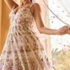 Light Grey Heavy Embellished Net Anarkali Gown - Image 2
