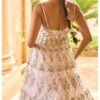 Light Grey Heavy Embellished Net Anarkali Gown - Image 4