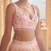 Peach Heavy Embellished Net Lehenga - Image 2