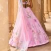 Light Pink Embellished Chiffon Lehenga - Image 3